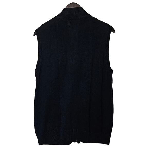 Southern Pines Sweater Vest Full Zip Golf Mens Size Large Pockets Knit Leather - Picture 6 of 13